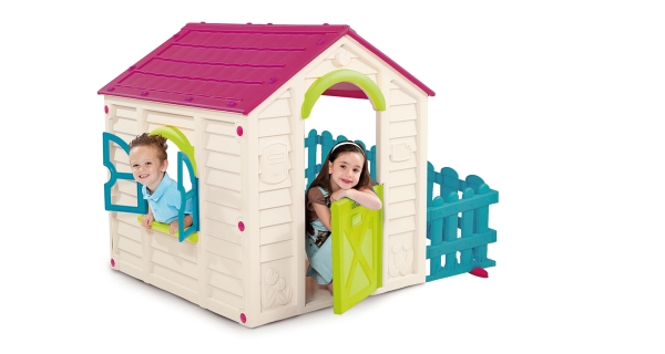 Detský domček MY Garden House - béžová + vínová