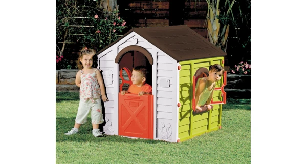 Detský domček Rancho Play House - hnedá + zelená
