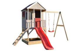 Detský drevený domček Marimex Veranda s hojdačkou