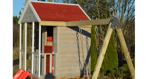 Detský drevený domček Marimex Veranda s hojdačkou