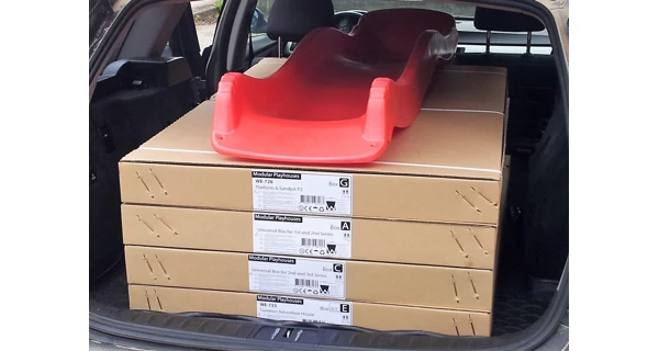 Detský drevený domček Marimex Veranda s hojdačkou