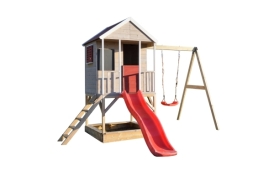 Detský drevený domček Marimex Veranda s hojdačkou