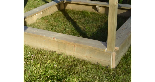 Detský drevený domček Marimex Veranda s hojdačkou