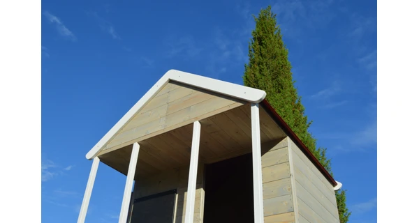 Detský drevený domček Marimex Veranda so šmykľavkou