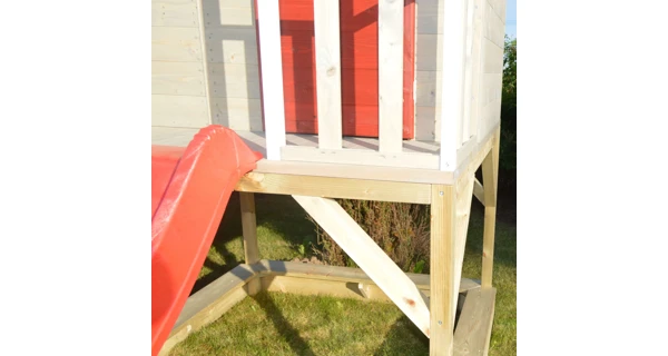 Detský drevený domček Marimex Veranda so šmykľavkou