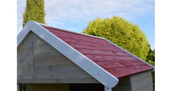 Detský drevený domček Marimex Veranda so šmykľavkou