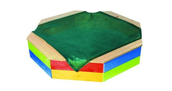 Drevené pieskovisko osemhranné farebné