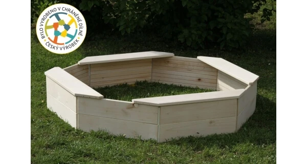 Drevené pieskovisko osemhranné