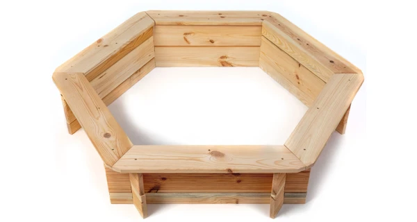 Drevené pieskovisko šesťhranné