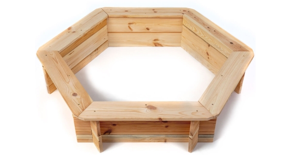 Drevené pieskovisko šesťhranné