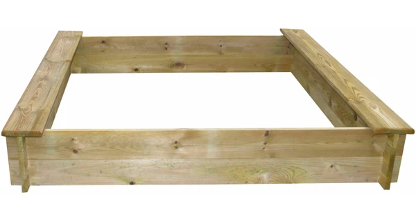 Drevené pieskovisko štvorhranné s dvoma sedadlami