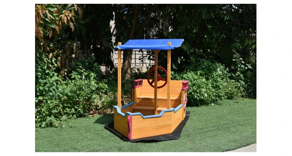 Drevené pieskovisko - tvar loď