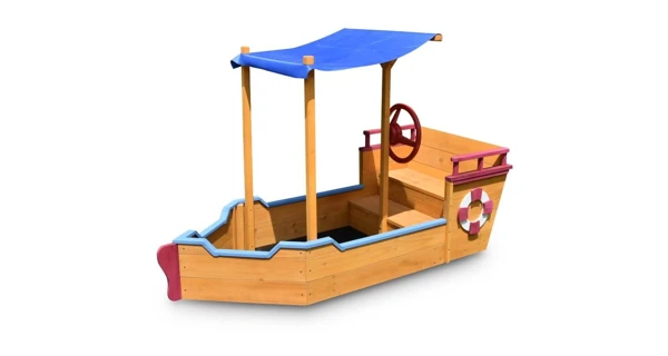 Drevené pieskovisko - tvar loď