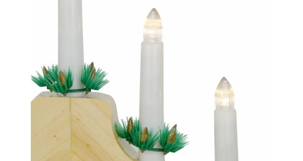 Drevený svietnik  - 7 LED