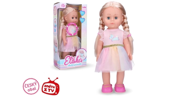 Eliška chodiaca bábika 41 cm ružové šaty