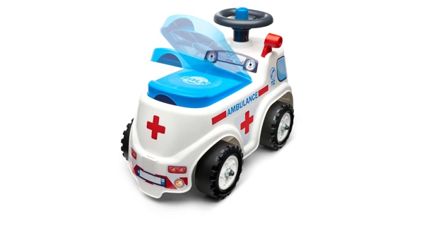 FALK Odrážadlo Ambulancia s otváracím sedadlom a klaksónom na volante