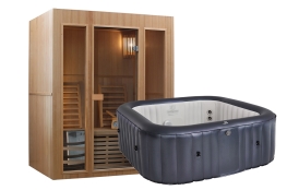 Fínska sauna Marimex Sisu L + Vírivý bazén MSPA Otium M-OT061