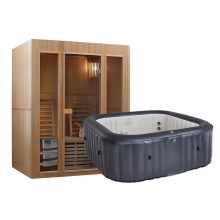 Fínska sauna Marimex Sisu L + Vírivý bazén MSPA Otium M-OT061
