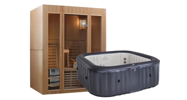Fínska sauna Marimex Sisu L + Vírivý bazén MSPA Otium M-OT061