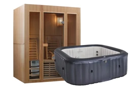 Fínska sauna Marimex Sisu L + Vírivý bazén MSPA Otium M-OT061