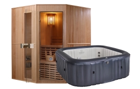 Fínska sauna Marimex SISU XL + Vírivý bazén MSPA Otium M-OT0611