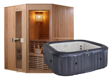 Fínska sauna Marimex SISU XL + Vírivý bazén MSPA Otium M-OT0611