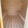 Fínska sudová sauna 2,4 m. s teráskou a pecou na drevo