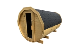 Fínska sudová sauna 3,5m s odpočivárňou, teraskou a elektrickou pecou