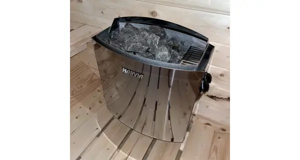 Fínska sudová sauna 3,5m s odpočivárňou, teraskou a elektrickou pecou
