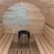 Fínska sudová sauna 3,5m s odpočivárňou, teraskou a elektrickou pecou