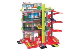 Garáž štyri poschodia červená