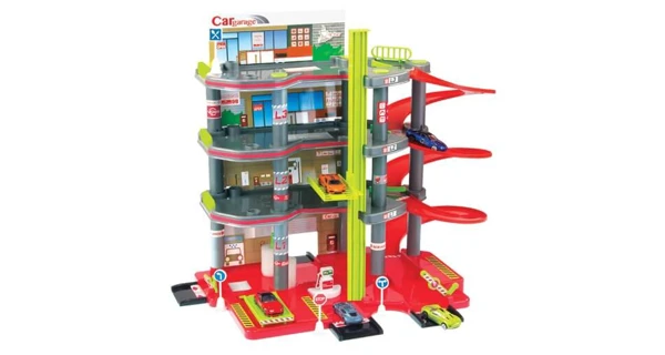 Garáž štyri poschodia červená