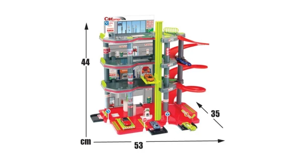 Garáž štyri poschodia červená