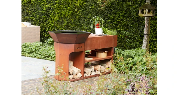 Gril Barbecook Nestor Island z cortenovej ocele