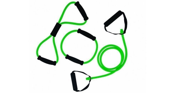 Gumové expandery TUNTURI súprava 3 ks s úchopmi stredná, zelená