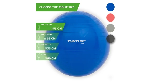 Gymnastická lopta TUNTURI 65 cm, modrá