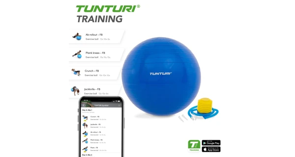 Gymnastická lopta TUNTURI 75 cm, modrá