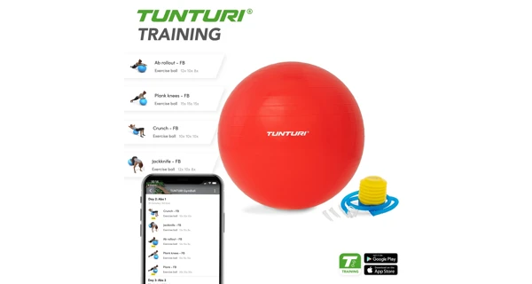 Gymnastická lopta TUNTURI 90 cm, červená