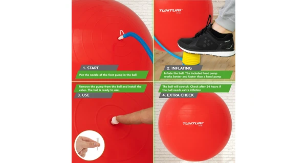 Gymnastická lopta TUNTURI 90 cm, červená