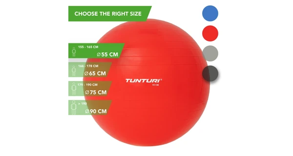 Gymnastická lopta TUNTURI 90 cm, červená