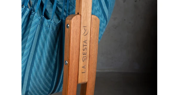 Hojdacia sedačka so stojanom La Siesta Udine Organic, blue zebra