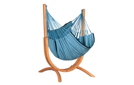 Hojdacia sedačka so stojanom La Siesta Udine Organic, blue zebra