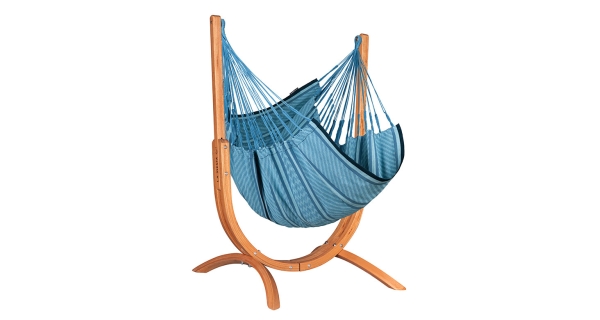 Hojdacia sedačka so stojanom La Siesta Udine Organic, blue zebra