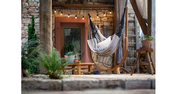 Hojdacia sedačka so stojanom La Siesta Udine Organic, zebra