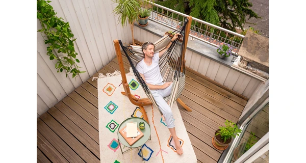 Hojdacia sedačka so stojanom La Siesta Udine Organic, zebra