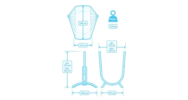 Hojdacia sedačka so stojanom La Siesta Udine Outdoor, almond