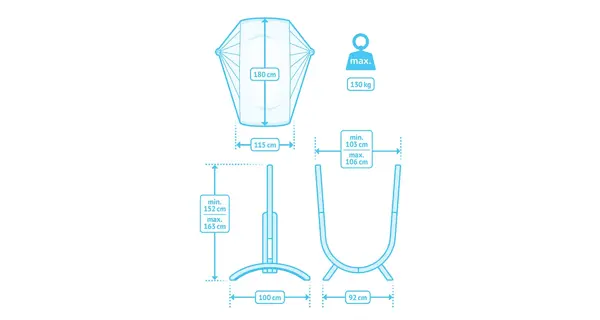 Hojdacia sedačka so stojanom La Siesta Udine Outdoor, toucan