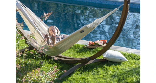 Hojdacia sieť La Siesta Modesta Double, mono latte