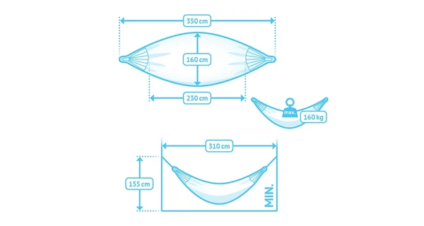 Hojdacia sieť La Siesta Modesta Double, pattern azure