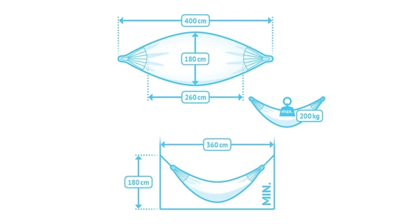 Hojdacia sieť La Siesta Modesta Kingsize, pattern azure